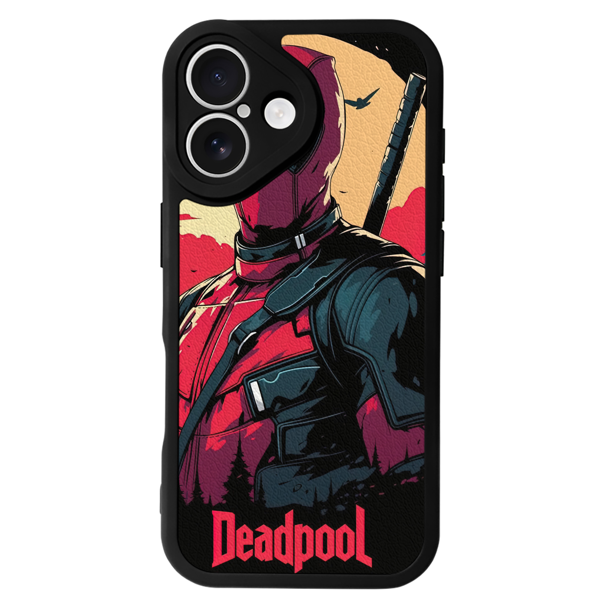 （画像用） Deadpool デッドプール 【iPhone 16シリーズ対応】シリコンスマホケース（レザー調） 材質：シリコン